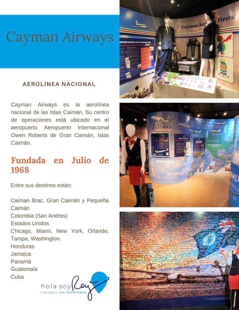 Exposición de Cayman Airways la linea area nacional de las Islas Caimán
