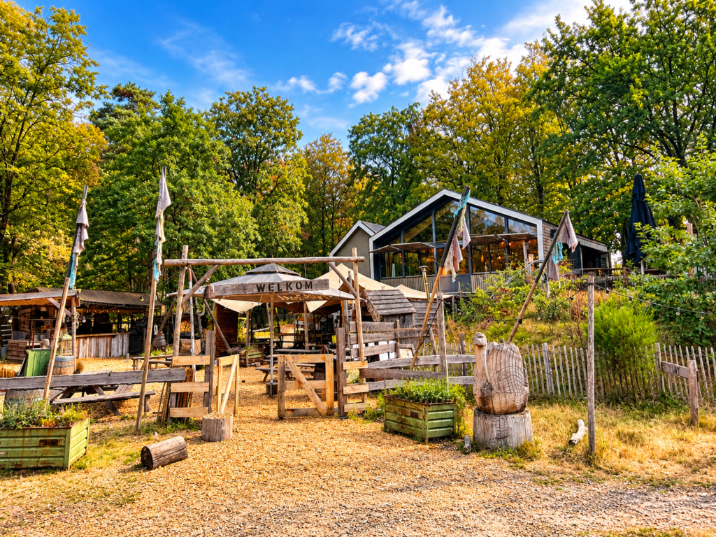 Edificio del restaurante donde desayunamos después de hacer mountain bike en Lage Vuursche, Holanda.